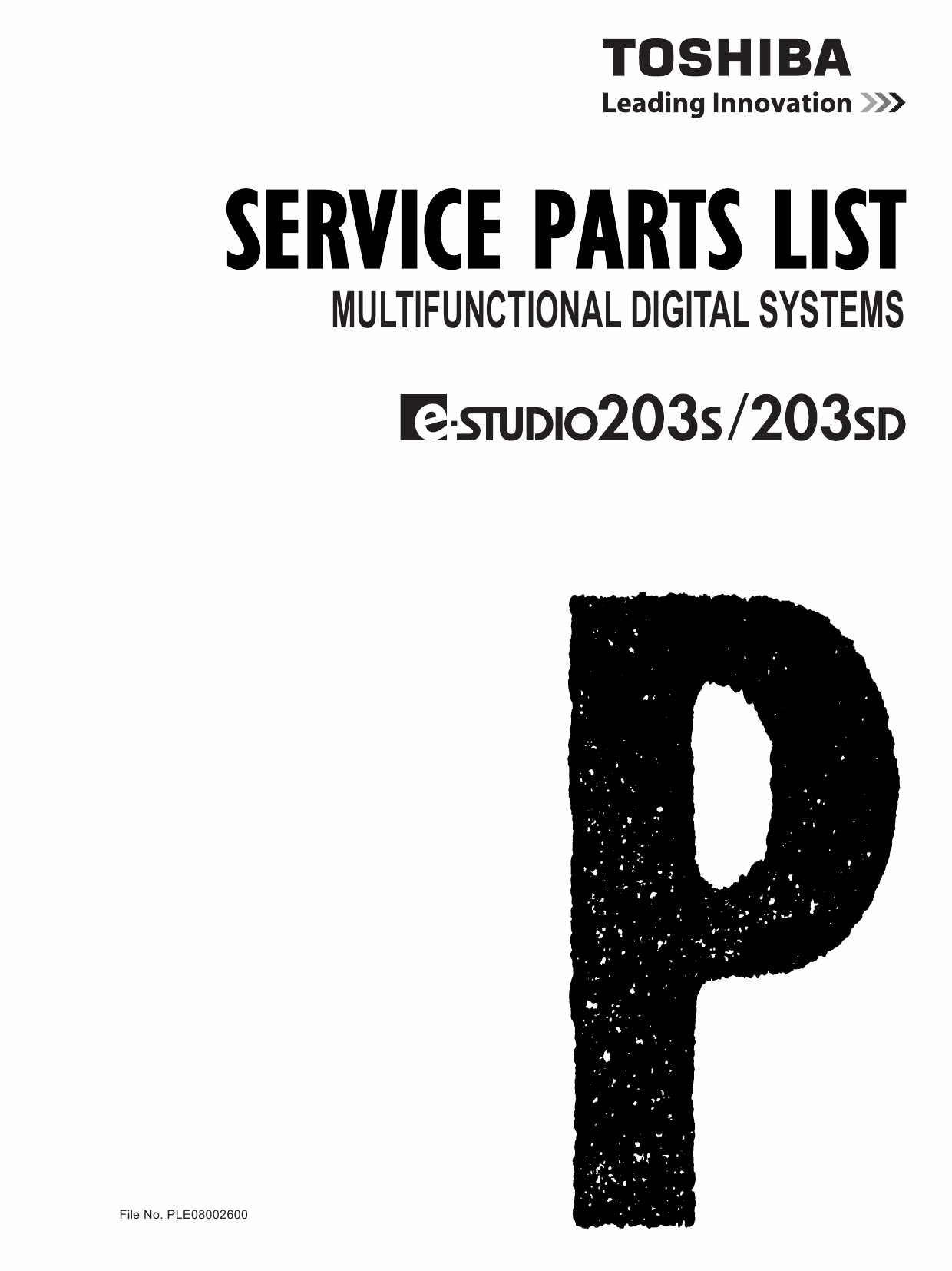 TOSHIBA e-STUDIO 203S 203SD Parts List Manual-1